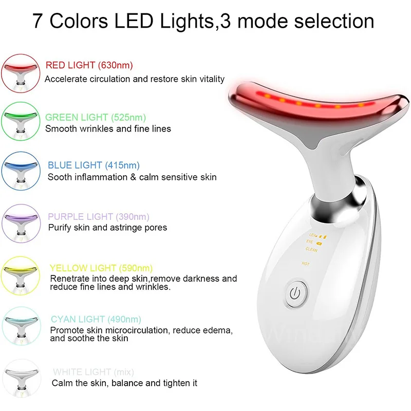 Face Lift 7 Colors Neck Beauty Neck Device Slim Massager Facial Lifting Tightening Face Wrinkle Remover Face Care Beauty Machine - Image 5