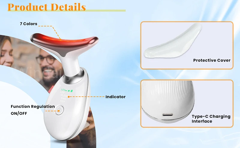 Face Lift 7 Colors Neck Beauty Neck Device Slim Massager Facial Lifting Tightening Face Wrinkle Remover Face Care Beauty Machine - Image 11