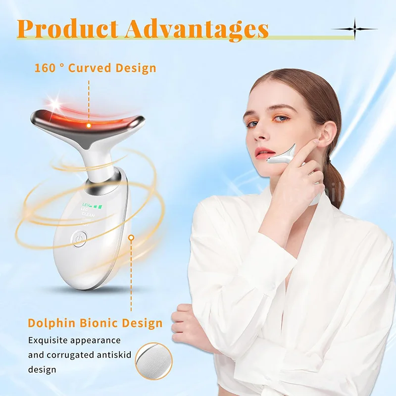 Face Lift 7 Colors Neck Beauty Neck Device Slim Massager Facial Lifting Tightening Face Wrinkle Remover Face Care Beauty Machine - Image 2